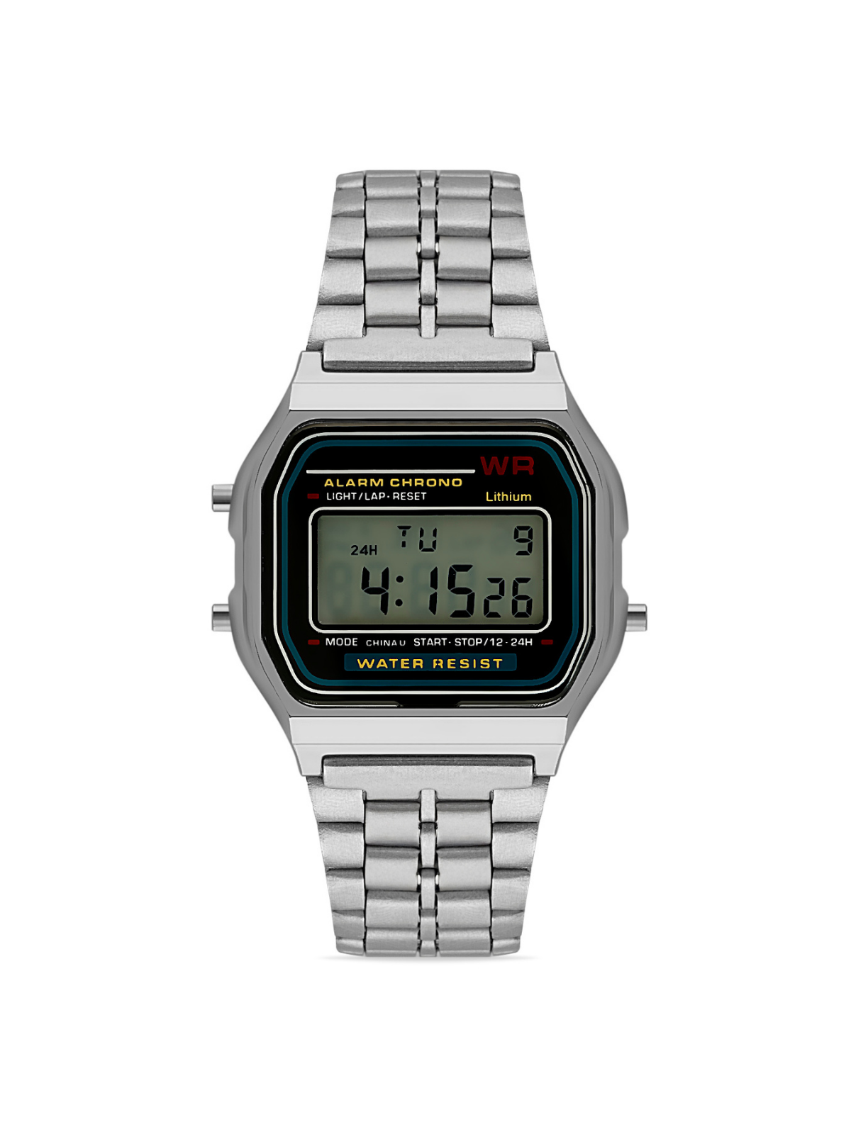 7656458805709 Unisex Gümüş Retro Digital Kol Saati - Görsel 1